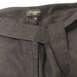 Talbots black wide legs 100% Linen Pants size 20W